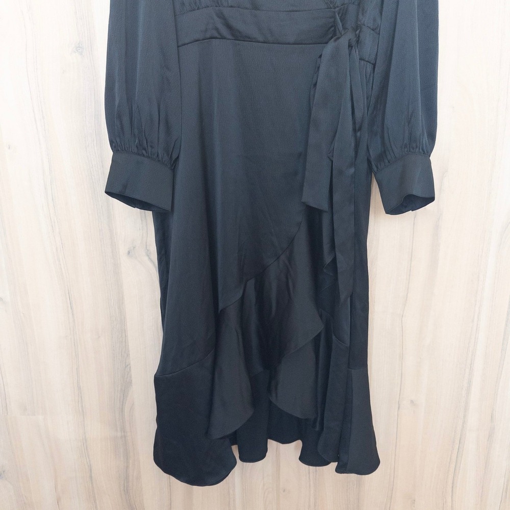 Sofia Jeans Womens Wrap Dress Size 3X Black Maxi Romantic Boho Minimalist Chic - Picture 4 of 8